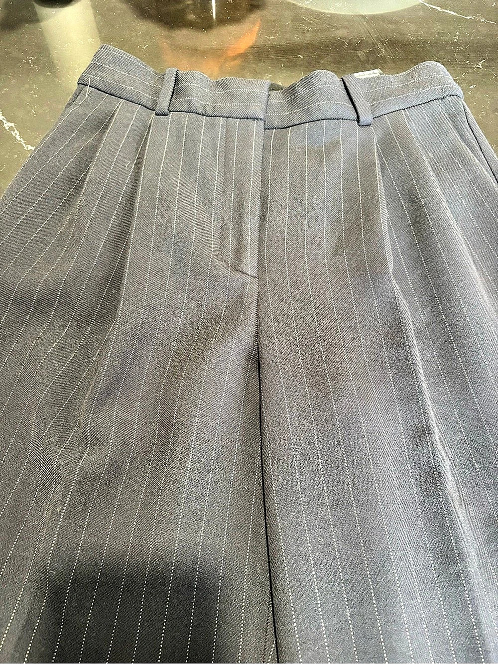 Babaton Pleated Pant Pinstripe Pleated Pants in Blue Size 4 Like New